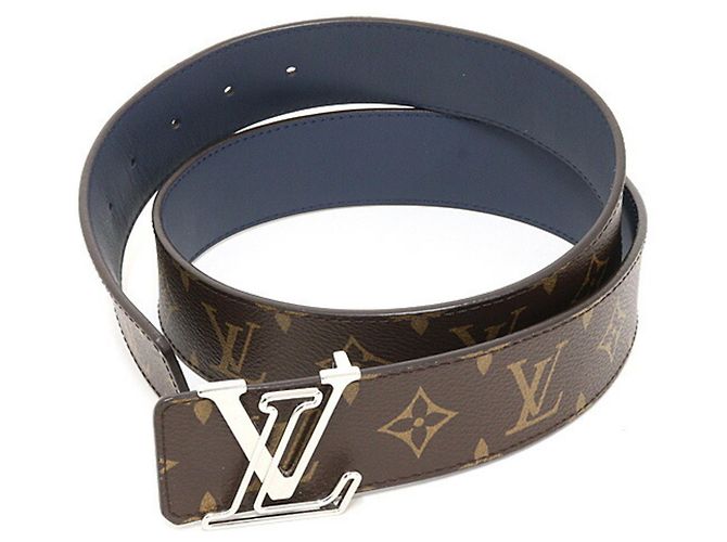 Louis Vuitton Reversible Monogram Belt Brown Blue