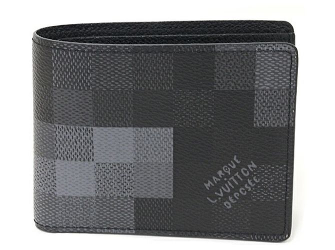 Louis Vuitton Portefeuille Slender Damouflage Wallet Black