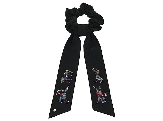 Hermès Scrunchie Hermes Night Parade Clou de Selle Nero Multicolore