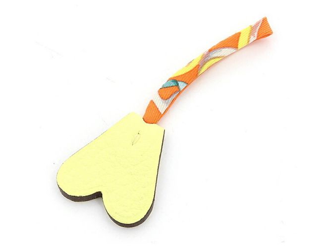 Hermès Chaveiro Petit h Small Heart Amarelo/Laranja