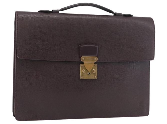 Louis Vuitton Serviette Kourad Taiga Leather Bordeaux