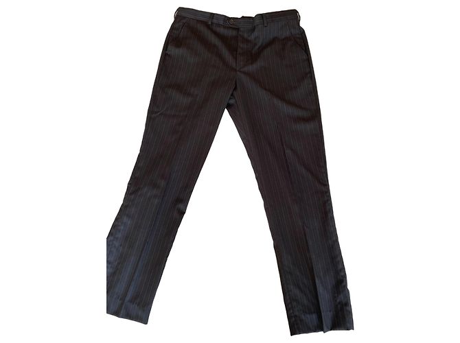 Paul Smith Gestreifte Wollhose Anthrazitgrau