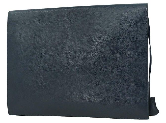 Hermès Hermes Sac a Depeches Bag Courchevel 38 Bleu
