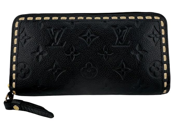 Louis Vuitton Monogram Empreinte Long Wallet Black White