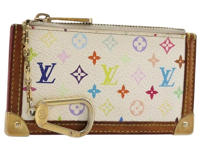 LOUIS VUITTON Monogram Multicolor Pochette Cles Purse White M92655 Auth 179112