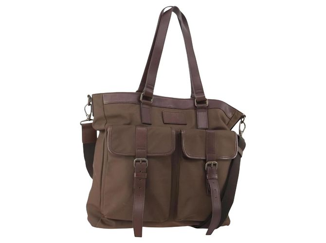 BURBERRY Tote Bag Nylon 2way Braun Auth 176648A