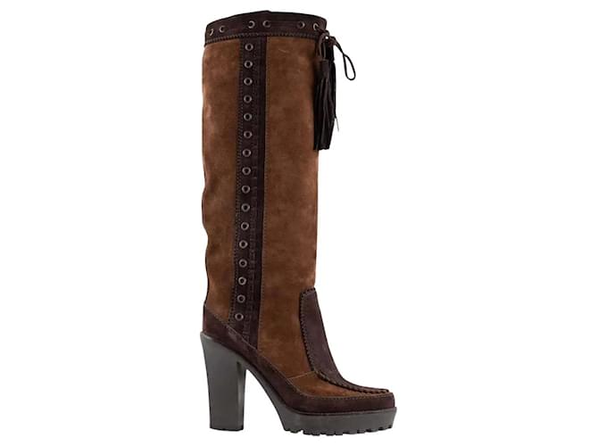 Yves Saint Laurent Bottes marron 