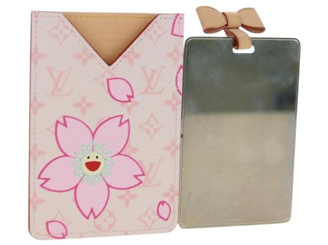 LOUIS VUITTON Monogram Cherry Blossom Etui Mirror Pink M92019 LV Auth 178799SAV