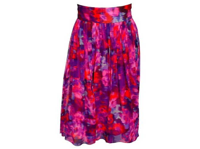 Gonna Susie Erdem in Voile Mirage Leopard Rosa / Viola Multicolore