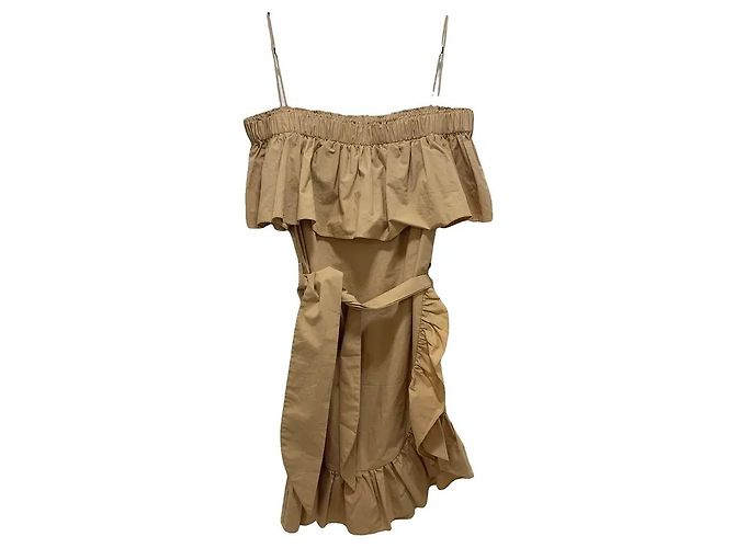 Sandro Vestido de algodón beige