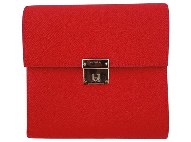 Hermès Hermes Click 12 Compact Wallet Tri-fold in Pink