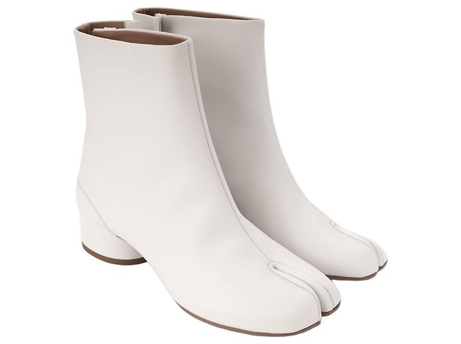 Maison Martin Margiela Botines de cuero Tabi Maison Margiela 30mm Blanco Mujer EU 38