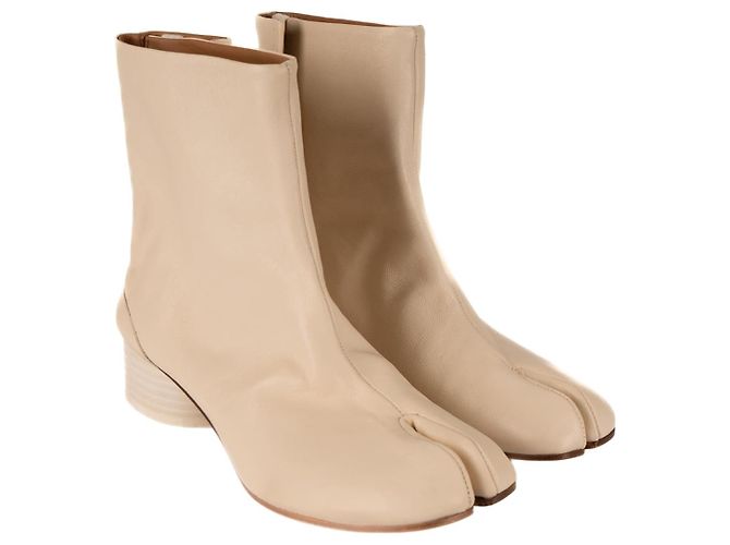 Maison Martin Margiela Botines Tabi Maison Margiela de piel beige para mujer EU 38.5