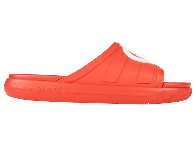 Gucci Interlocking G Slide Rubber Maple Red Men EU 43
