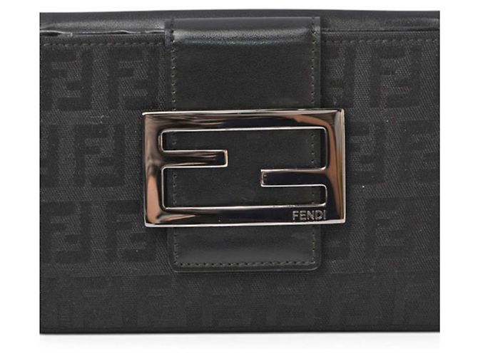 Fendi Bi-fold Wallet 8M0035 ZUCCA Pattern Black