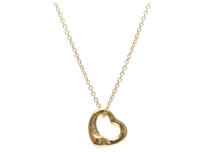 Elsa Peretti Tiffany & Co Colar com pingente Tiffany Open Heart em ouro rosa Dourado