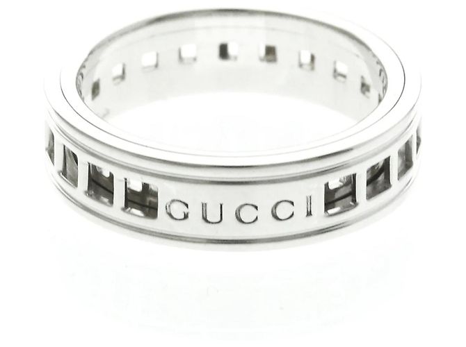 Gucci Scroll Ring aus 18K Weißgold Silber