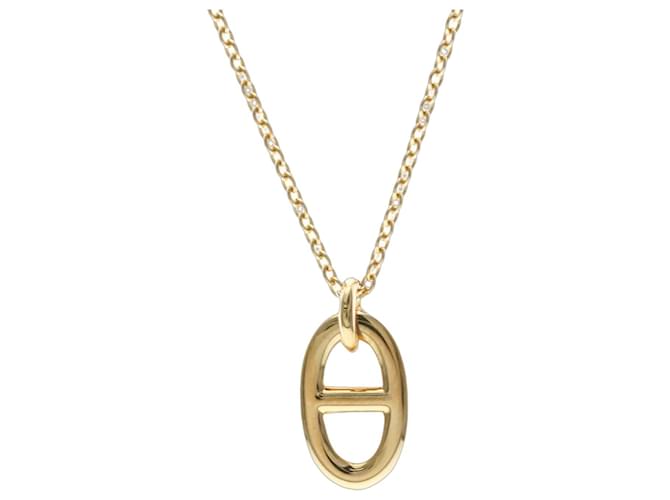 Hermès Collier pendentif Chaine d'Ancre en or rose Hermes Doré 