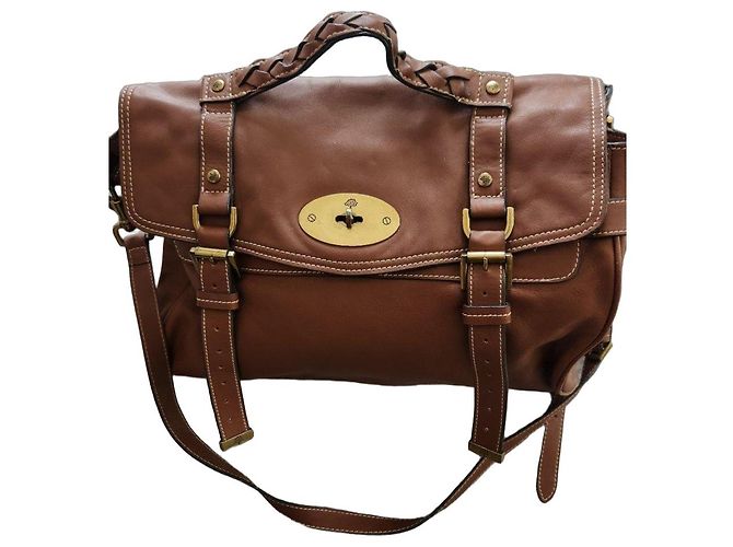 Mulberry Bayswater Mala de mão em couro marrom