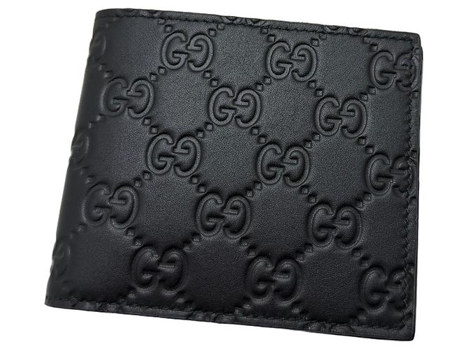 Gucci GG Supreme Black Leather Bi-fold Wallet