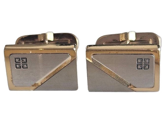 Givenchy G Cube Manschettenknöpfe Silber Gold hardware 