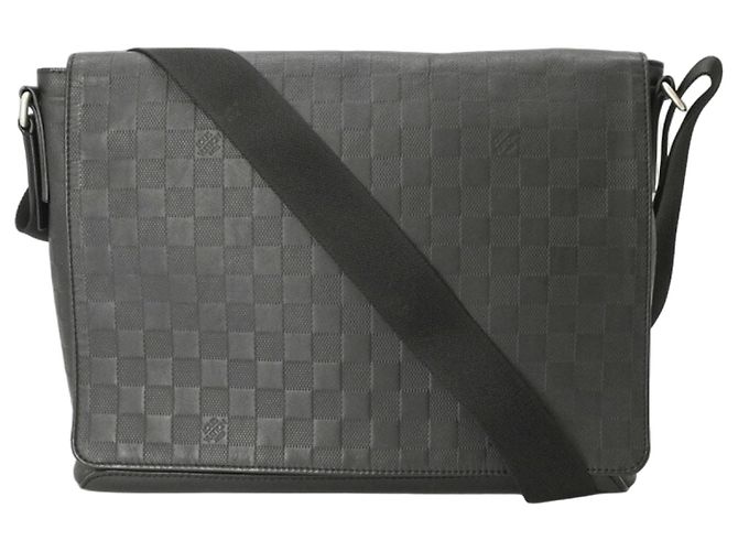 Borsa a tracolla Louis Vuitton Damier Infini District MM Blu navy