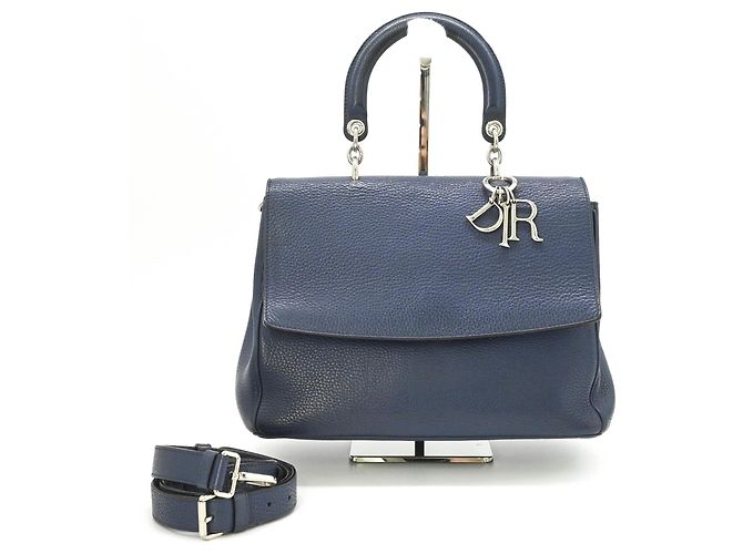 Borsa Lady Cannage Christian Dior Blu navy