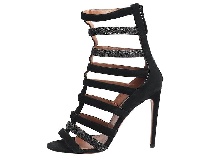 Alaïa Sandalias gladiadoras de tacón negras - talla EU 37.5 (UK 4.5)