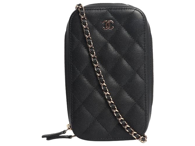 Chanel Black 2019 quilted phone holder