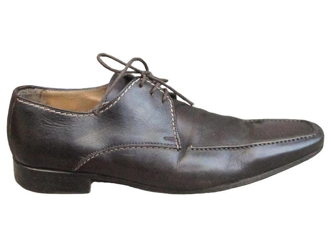 Yves Saint Laurent Rive Gauche Derbies in pelle Marrone