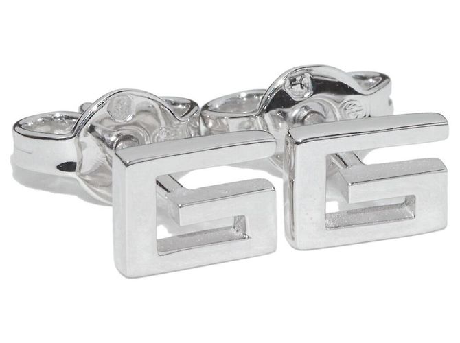 Pendientes de botón Gucci G Logo Au750 Plata