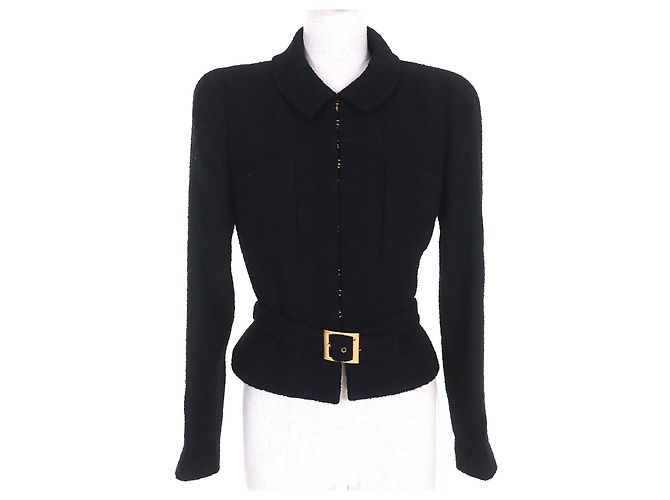CHANEL COCO Mark Wolljacke Schwarz