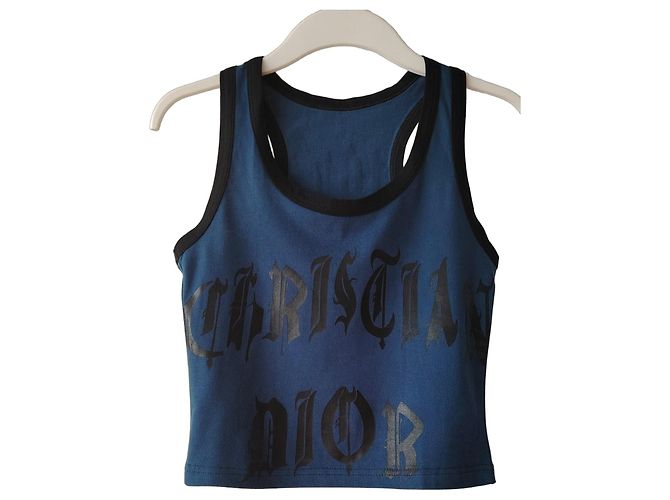 Canotta Christian Dior '1947' in cotone blu Nero