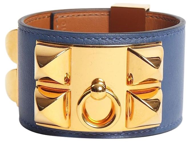 Ring Hermès Pulseira Collier de Chien azul