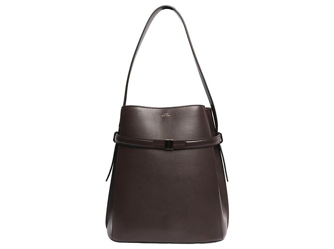 Totême Bolsa tote de couro marrom com cinto