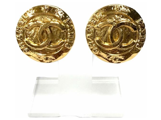Orecchini Chanel Vintage 28 Coco Mark Logo D'oro