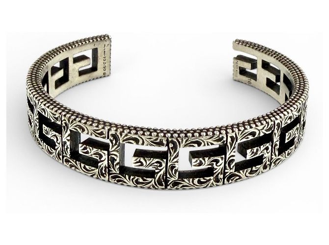 Pulseira rígida GUCCI Silver Square G Arabesque G-Cube Prata