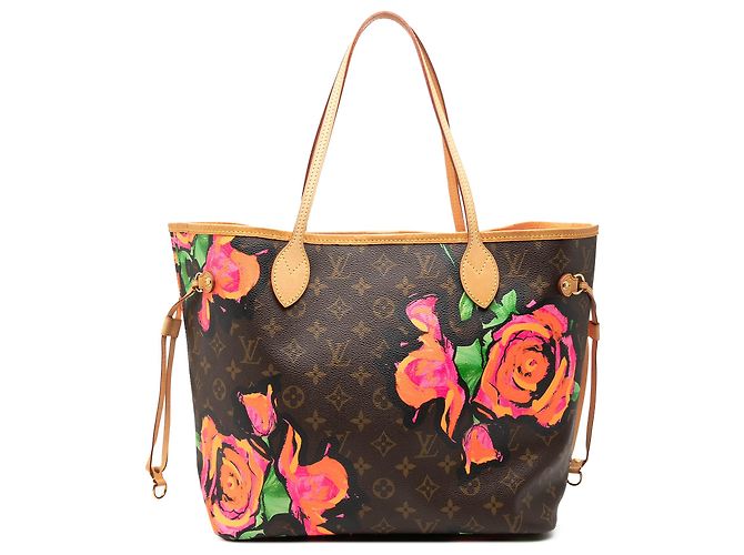 Louis Vuitton Marrom Monogram Roses Neverfull MM