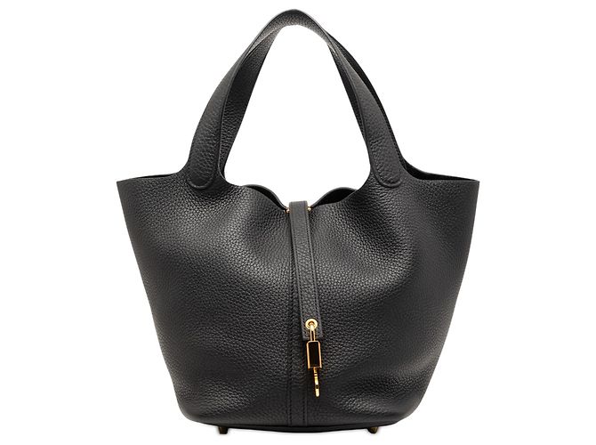Hermès Black Clemence Picotin Lock 22 Noir
