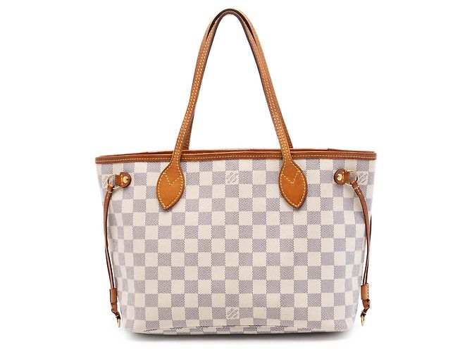 Louis Vuitton White Damier Azur Neverfull PM Branco