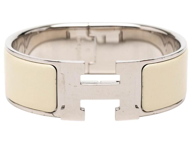 Hermès Clic Clac H Armband breiter Email Beige PM