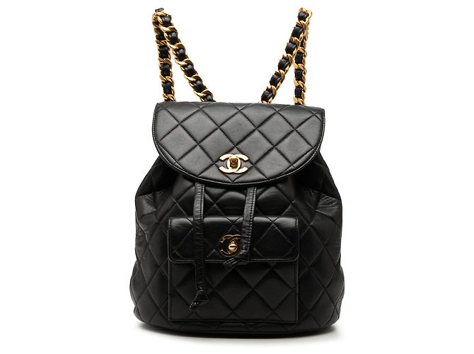 Zaino Chanel Duma in agnello trapuntato nero misura Medium