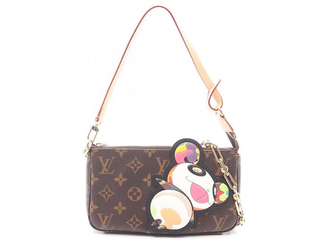 Bolsa Louis Vuitton LV x TM Pochette Accessoires Monogram Panda Marrom Multicor