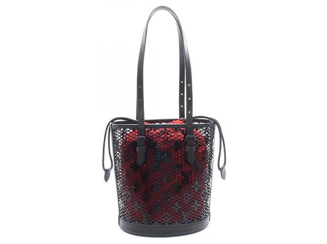 Borsa Louis Vuitton Bucket PM Monogram Lace Nero