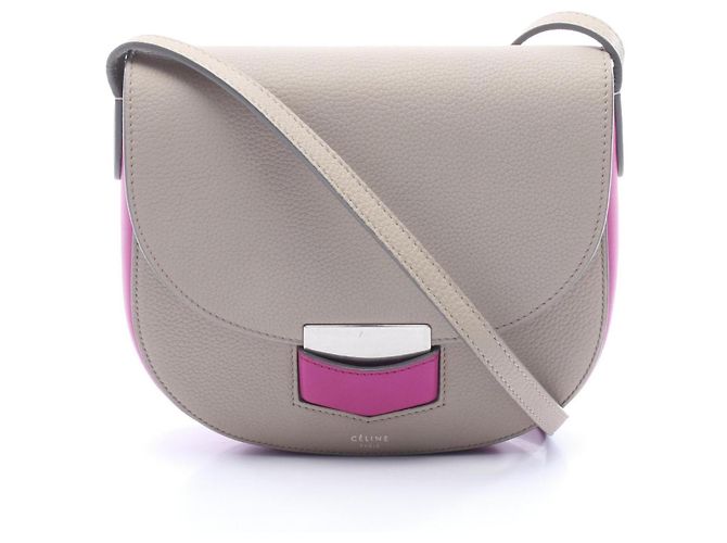 16 Céline Borsa a Spalla Celine Trotter Small Bicolor Marrone Rosa