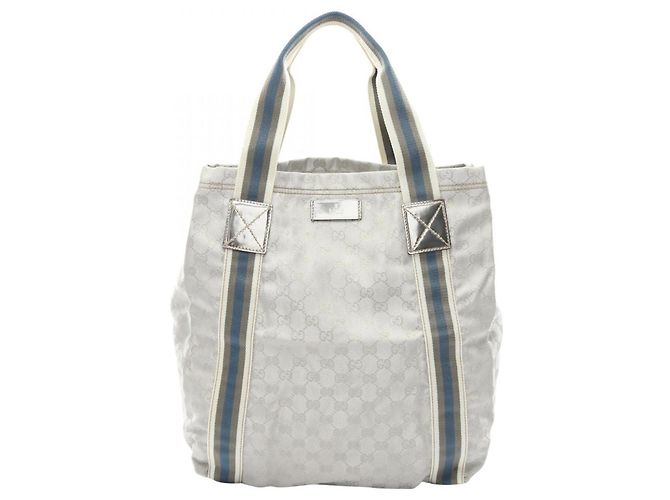Borsa Tote Gucci GG Canvas Sherry Line Argento Multicolore