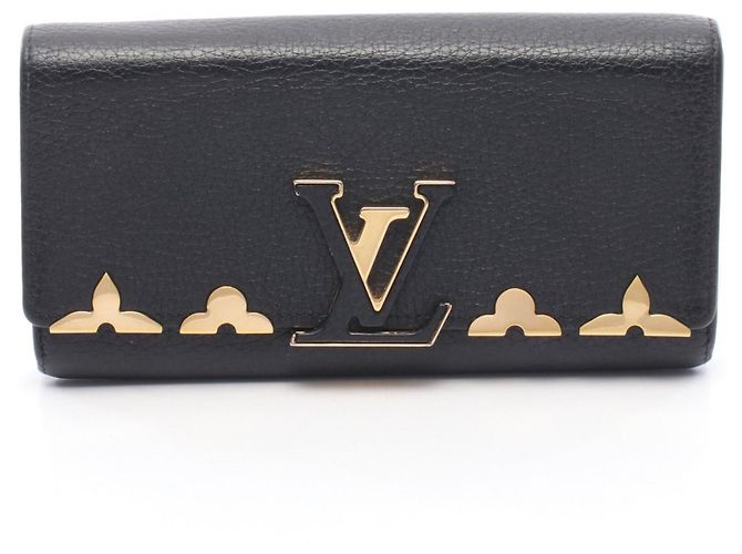 Louis Vuitton Capucines Noir Bi-fold Long Wallet Black