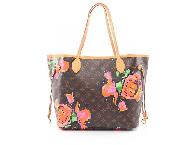 Sac cabas Louis Vuitton Neverfull MM Monogram Rose Marron Multicolore