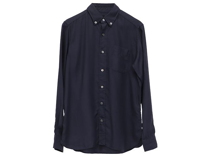Tom Ford Button-Down-Hemd aus Lyocell in Navy Blue Blau Marineblau