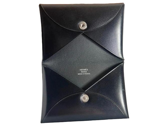 Hermès Portafoglio per monete in pelle nera Nero